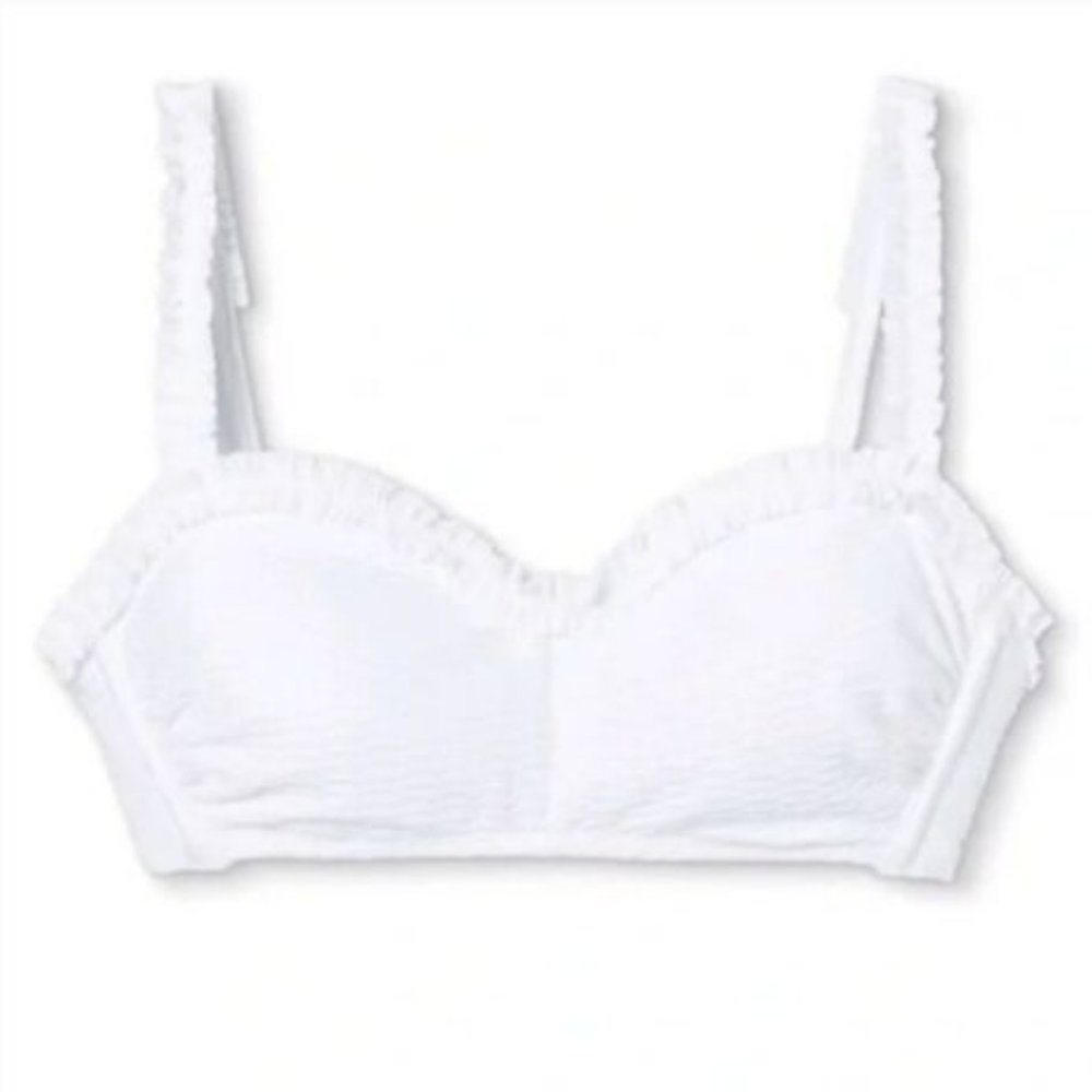 Stoney Clover Lane X Target NWT Sweetheart Ruffled Bikini Swim Top White Size S
